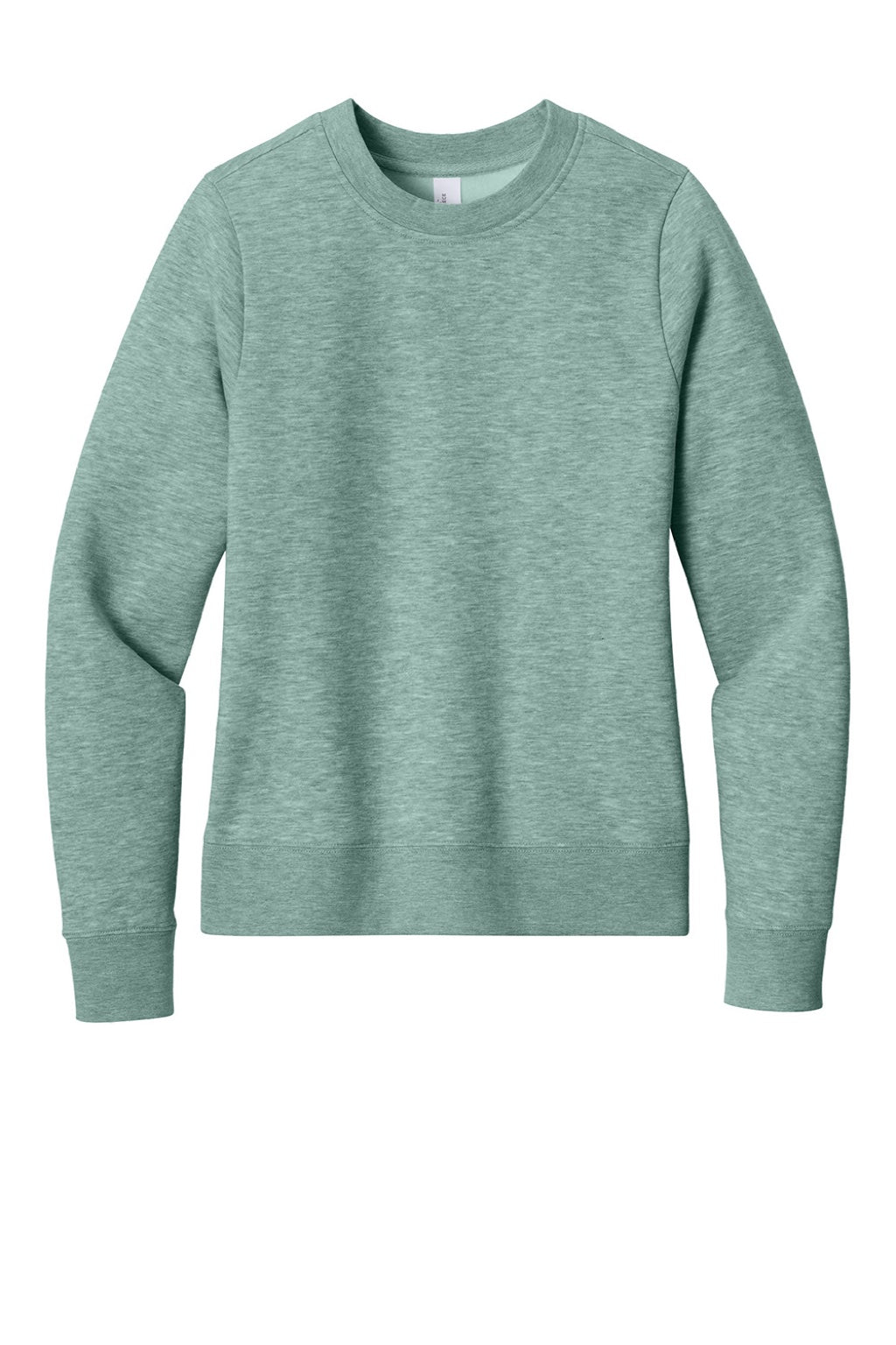 District DT6105 Womens V.I.T. Fleece Crewneck Sweatshirt Heather Dusty Sage Green Flat Front