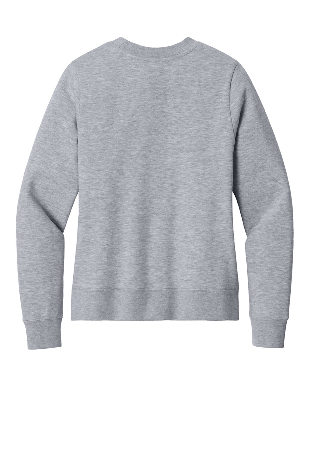 District DT6105 Womens V.I.T. Fleece Crewneck Sweatshirt Heather Light Grey Flat Back