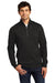 District DT6106 Mens Very Important 1/4 Zip Sweatshirt w/ Pouch Pocket Black Model Front