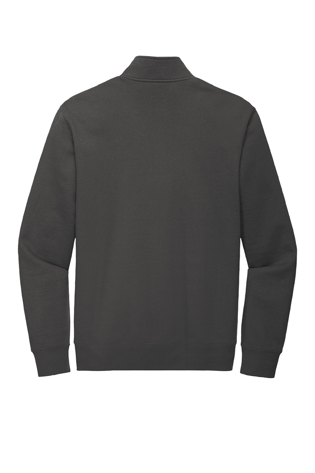 District DT6106 Mens Very Important 1/4 Zip Sweatshirt w/ Pouch Pocket Charcoal Grey Flat Back