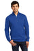 District DT6106 Mens Very Important 1/4 Zip Sweatshirt w/ Pouch Pocket Deep Royal Blue Model Front