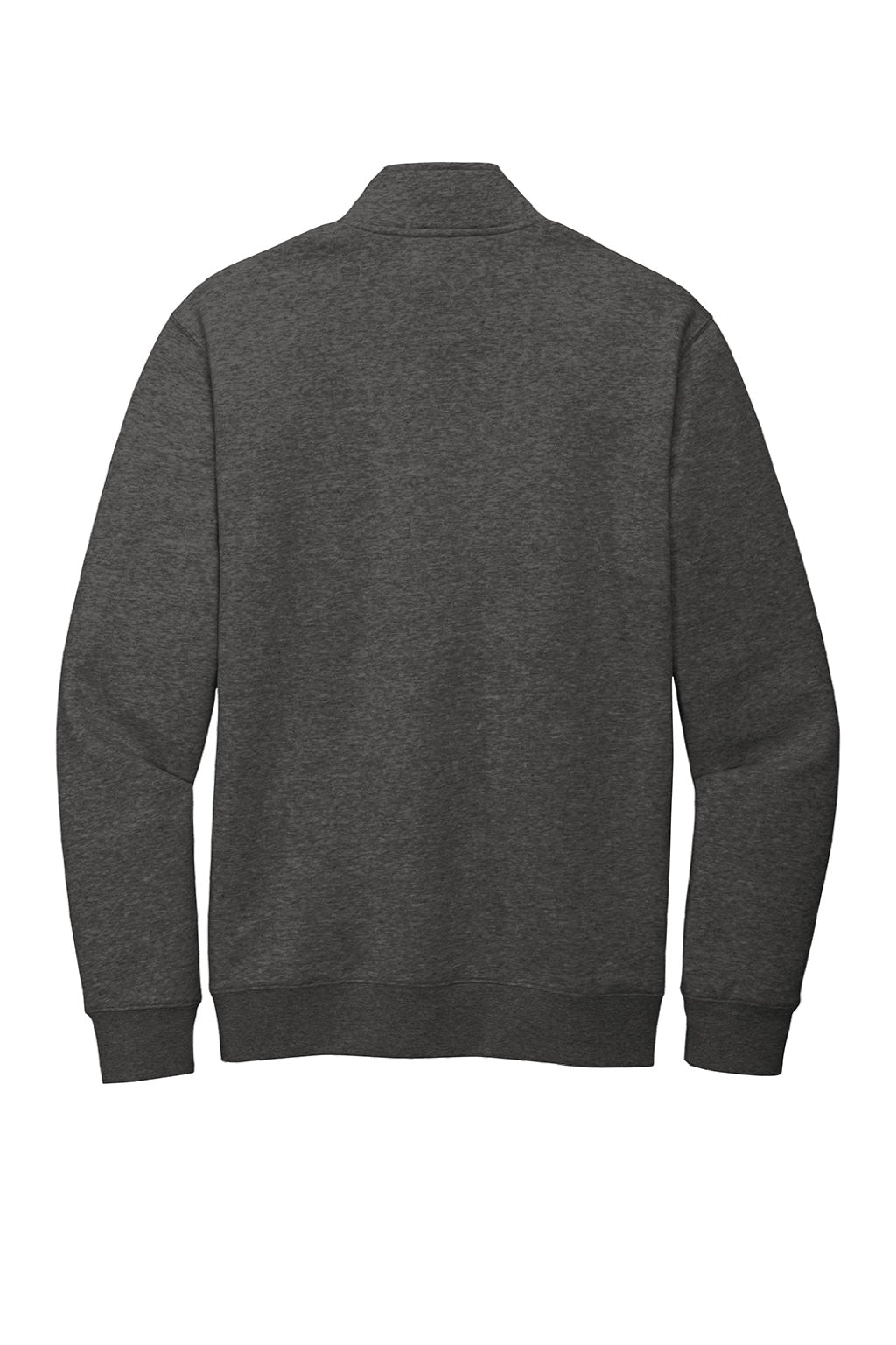 District DT6106 Mens Very Important 1/4 Zip Sweatshirt w/ Pouch Pocket Heather Charcoal Grey Flat Back