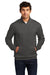 District DT6106 Mens Very Important 1/4 Zip Sweatshirt w/ Pouch Pocket Heather Charcoal Grey Model Front