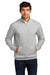 District DT6106 Mens Very Important 1/4 Zip Sweatshirt w/ Pouch Pocket Heather Light Grey Model Front