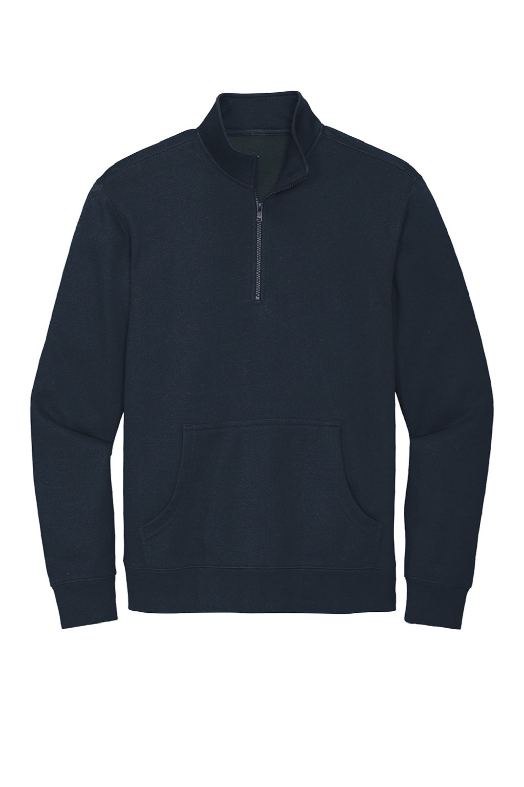 District DT6106 Mens Very Important 1/4 Zip Sweatshirt w/ Pouch Pocket New Navy Blue Flat Front