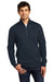 District DT6106 Mens Very Important 1/4 Zip Sweatshirt w/ Pouch Pocket New Navy Blue Model Front