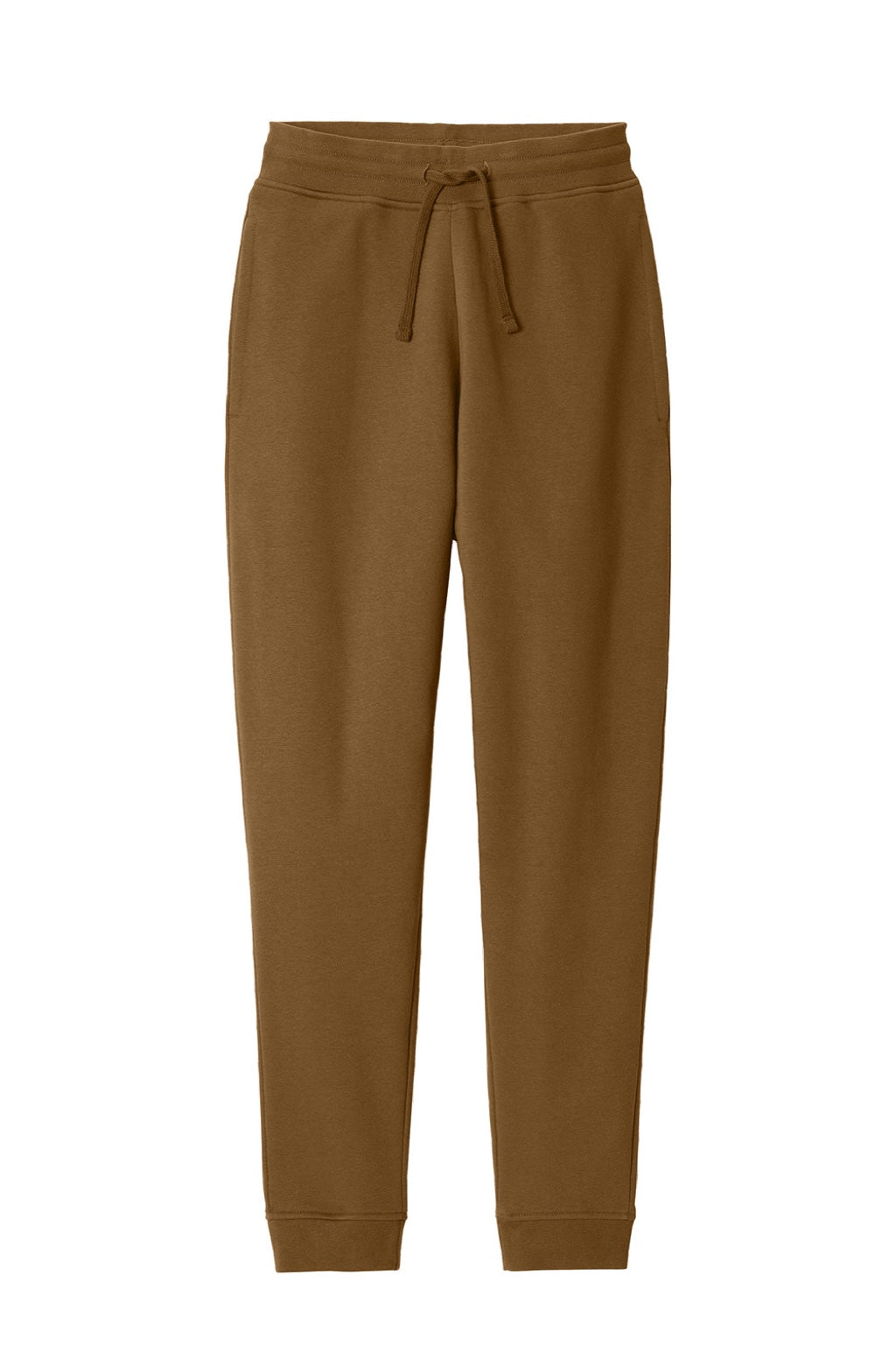 District DT6107 Mens V.I.T. Fleece Jogger Sweatpants w/ Pockets Duck Brown Flat Front