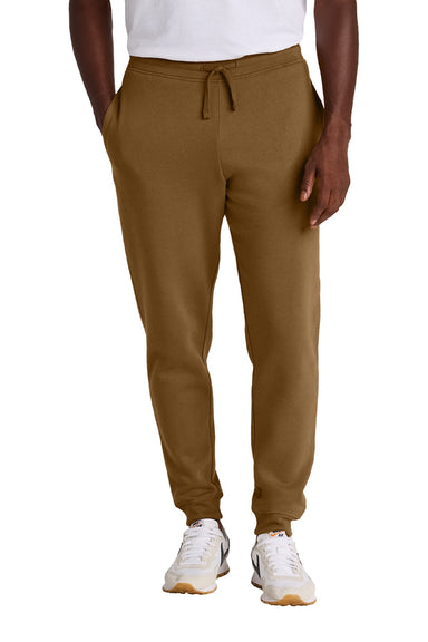 District DT6107 Mens V.I.T. Fleece Jogger Sweatpants w/ Pockets Duck Brown Model Front