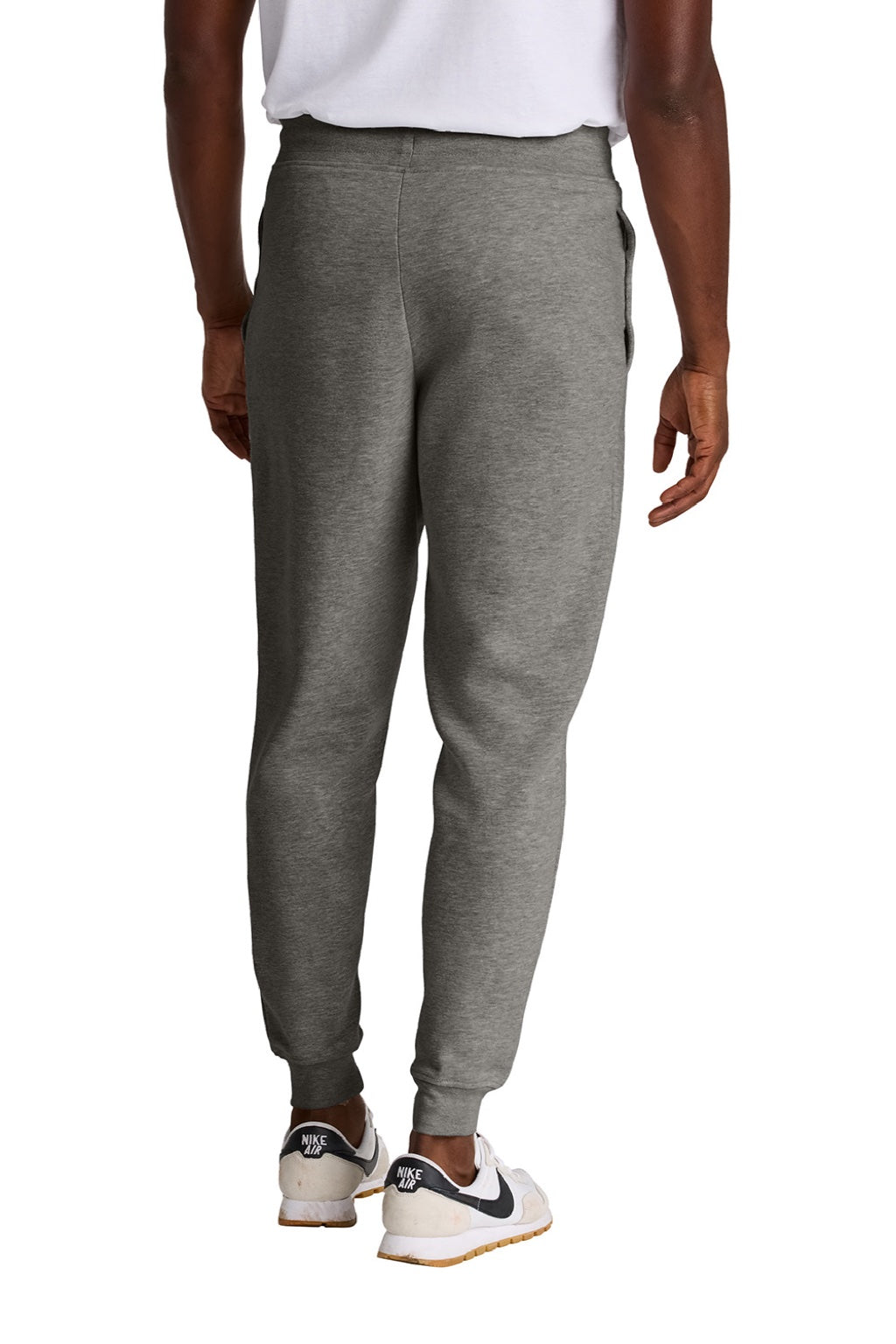 District DT6107 Mens V.I.T. Fleece Jogger Sweatpants w/ Pockets Grey Frost Model Back