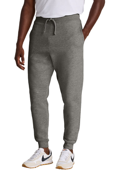 District DT6107 Mens V.I.T. Fleece Jogger Sweatpants w/ Pockets Grey Frost Model Front