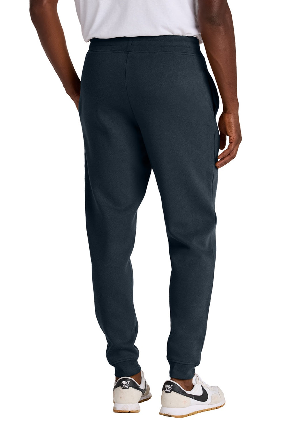 District DT6107 Mens V.I.T. Fleece Jogger Sweatpants w/ Pockets New Navy Blue Model Back