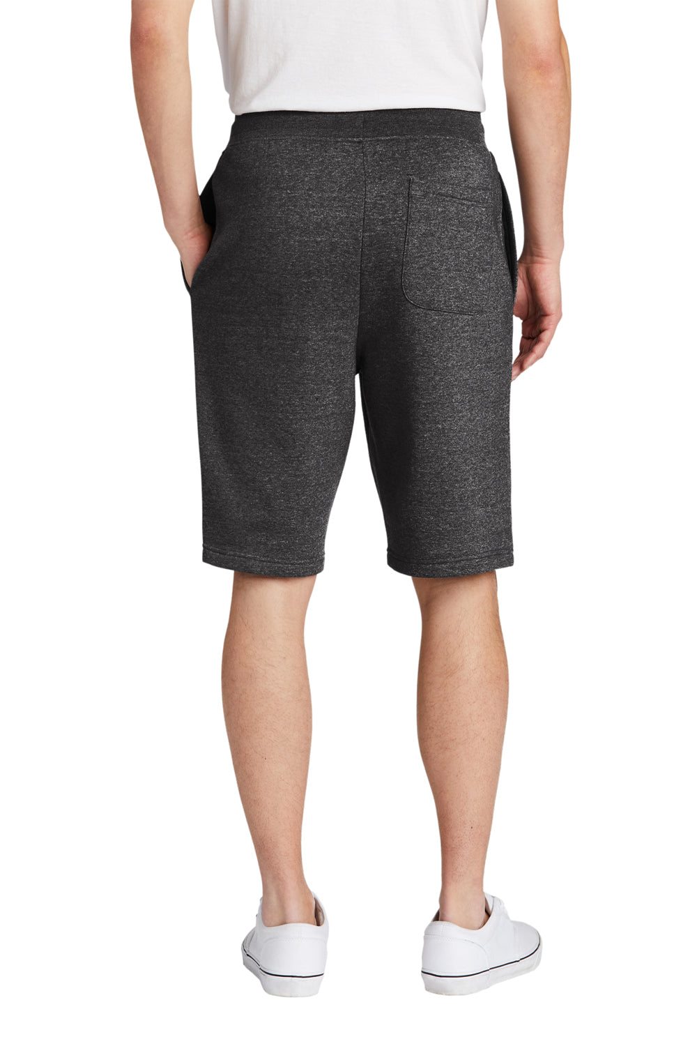 District DT6108 Mens V.I.T. Fleece Shorts w/ Pockets Heather Charcoal Grey Model Back