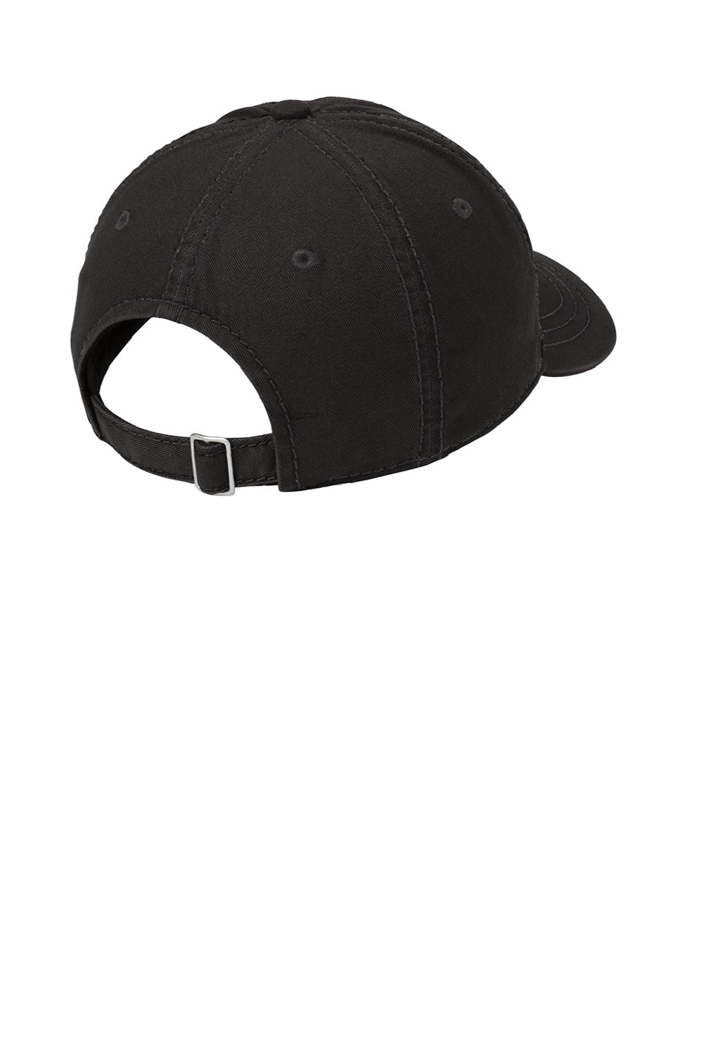 District Hats DT610 Mens Adjustable Hat Black Flat Back