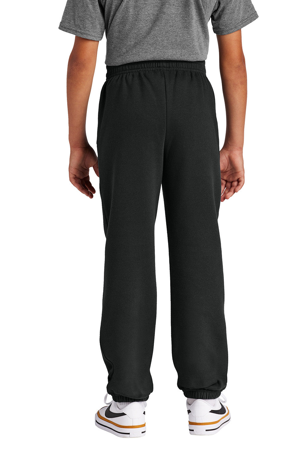District DT6112Y Youth V.I.T. Fleece Sweatpants w/ Pockets Black Model Back