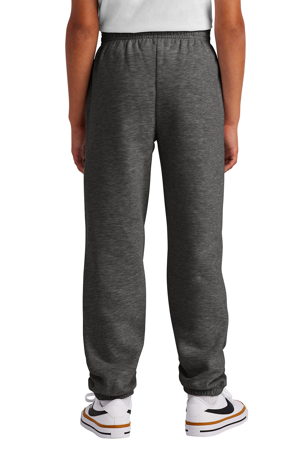 District DT6112Y Youth V.I.T. Fleece Sweatpants w/ Pockets Heather Charcoal Grey Model Back