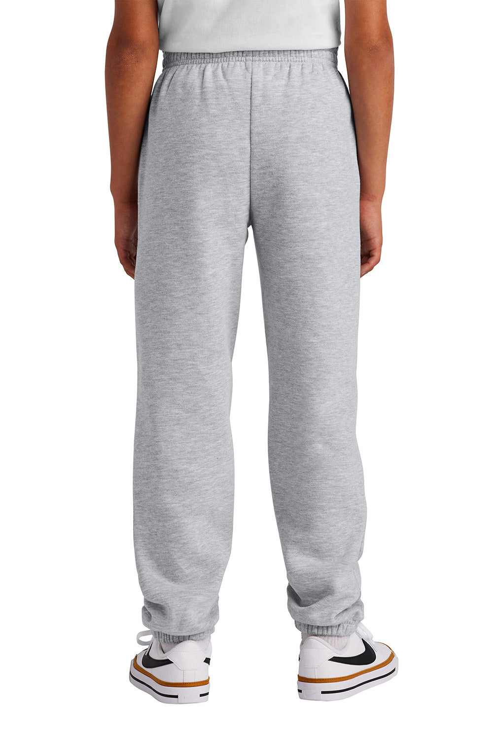 District DT6112Y Youth V.I.T. Fleece Sweatpants w/ Pockets Heather Light Grey Model Back