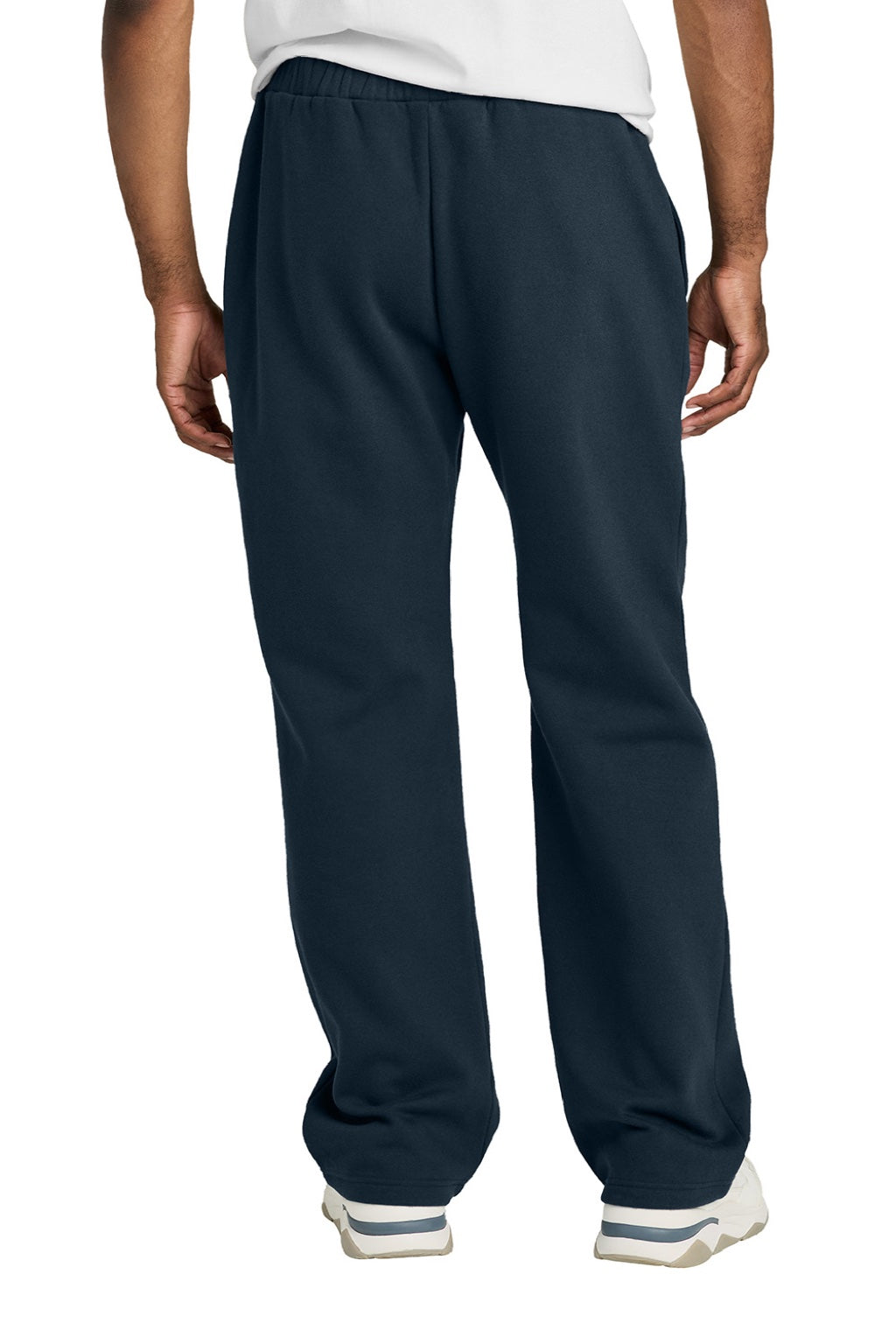 District DT6117 Mens V.I.T. Fleece Open Bottom Sweatpants w/ Pockets New Navy Blue Model Back