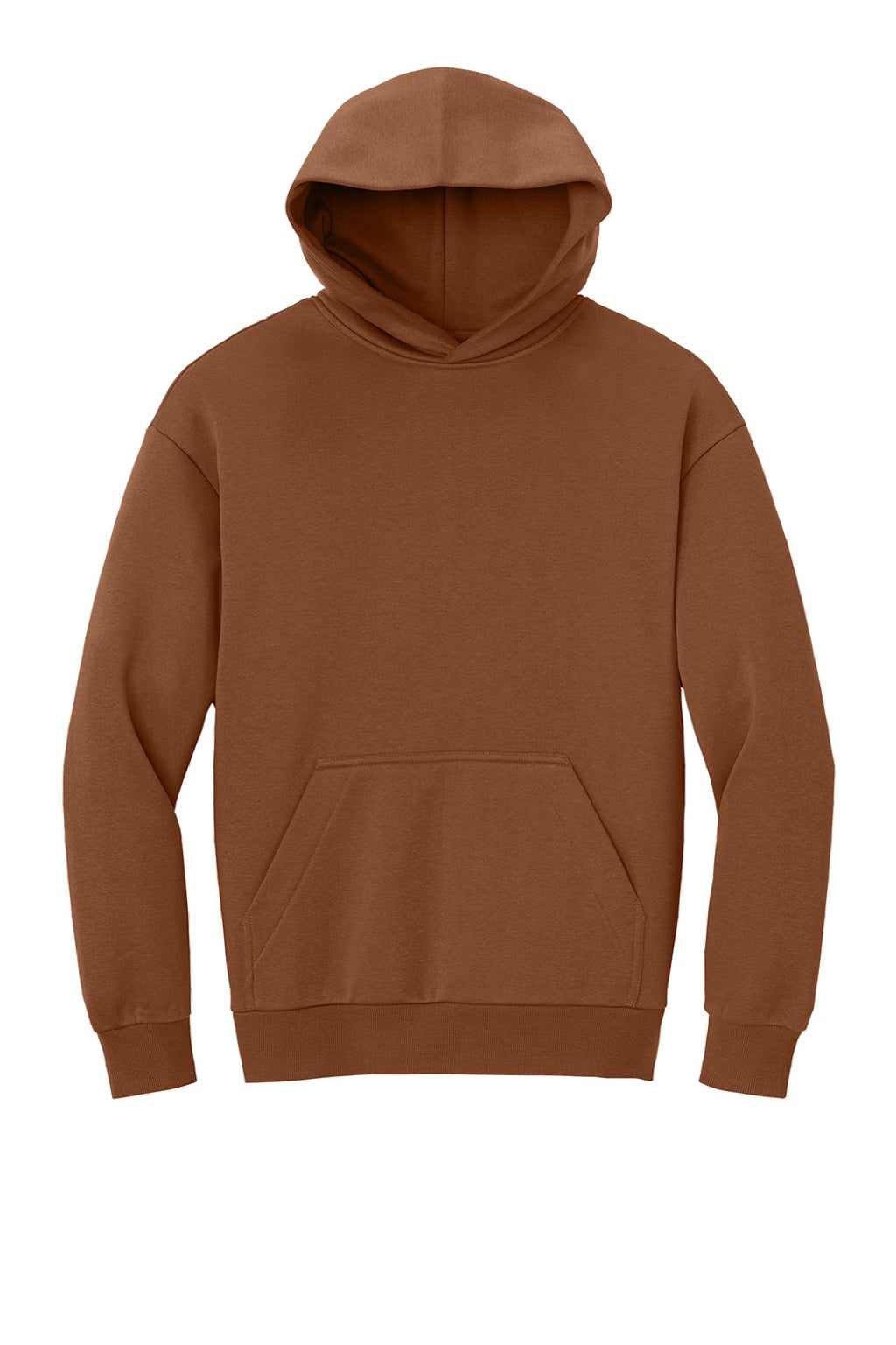 District DT6150 Mens V.I.T. Fleece Hooded Sweatshirt Hoodie Baked Clay Brown Flat Front