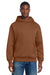 District DT6150 Mens V.I.T. Fleece Hooded Sweatshirt Hoodie Baked Clay Brown Model Front
