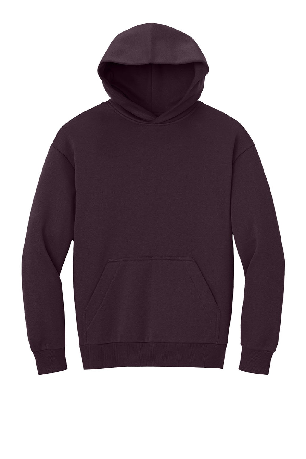 District DT6150 Mens V.I.T. Fleece Hooded Sweatshirt Hoodie Bordeaux Flat Front