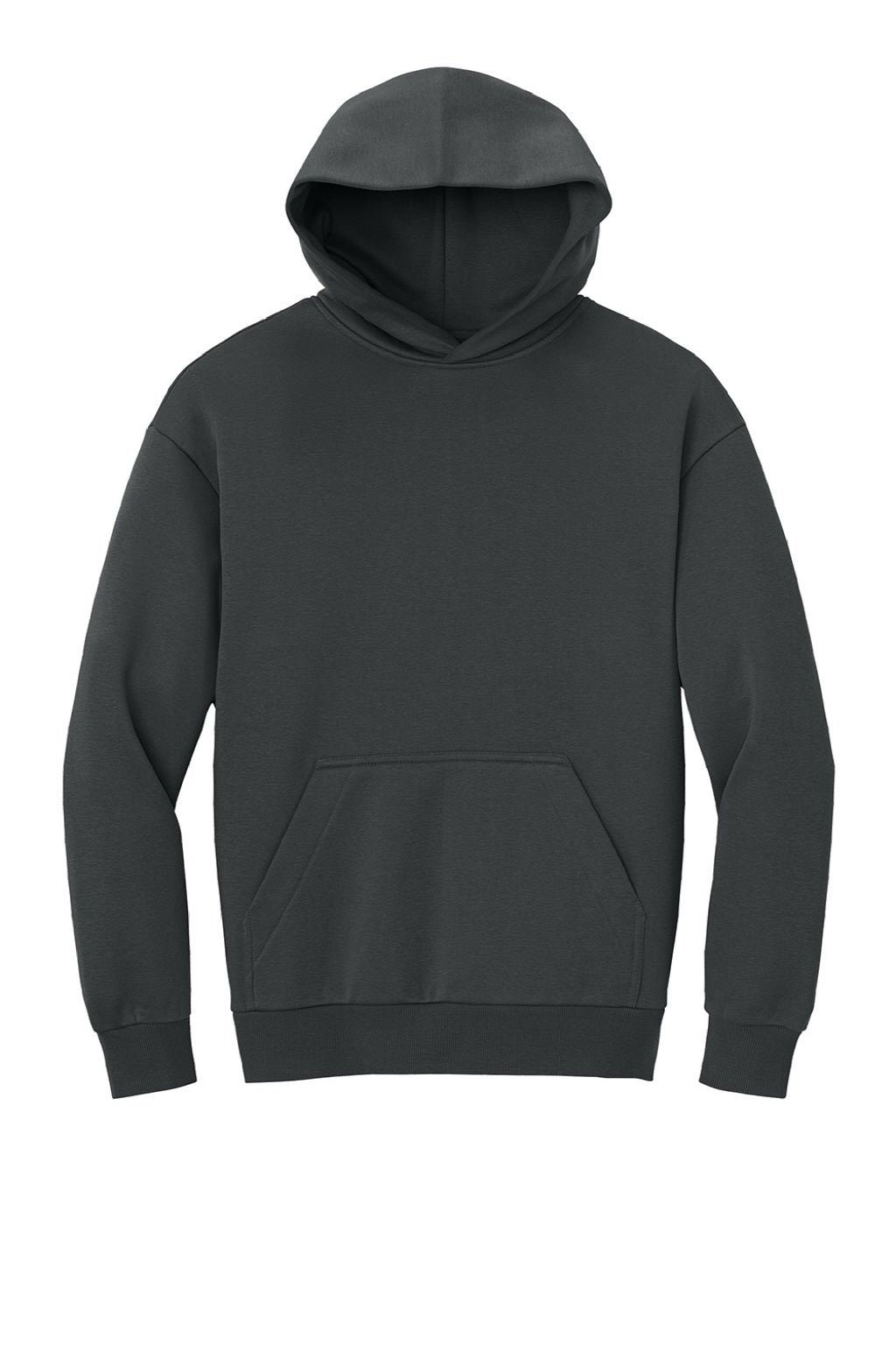 District DT6150 Mens V.I.T. Fleece Hooded Sweatshirt Hoodie Charcoal Grey Flat Front