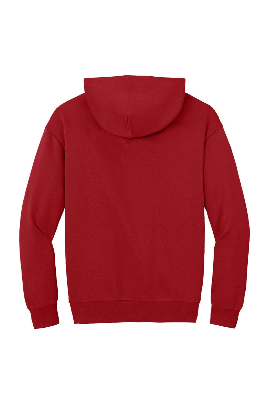 District DT6150 Mens V.I.T. Fleece Hooded Sweatshirt Hoodie Classic Red Flat Back