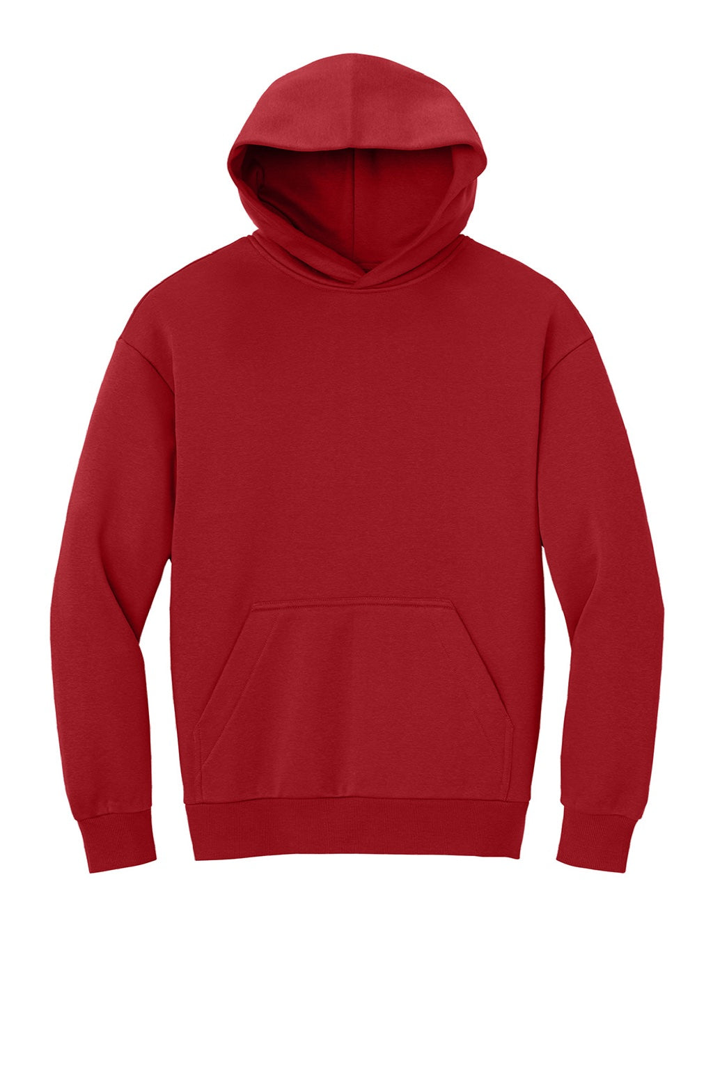 District DT6150 Mens V.I.T. Fleece Hooded Sweatshirt Hoodie Classic Red Flat Front