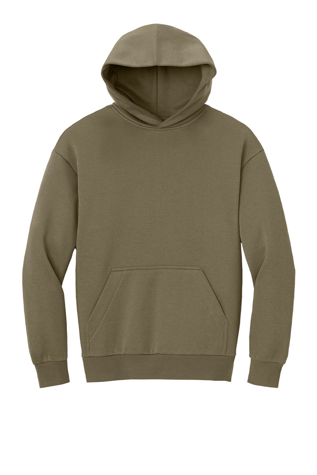 District DT6150 Mens V.I.T. Fleece Hooded Sweatshirt Hoodie Coyote Brown Flat Front