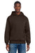 District DT6150 Mens V.I.T. Fleece Hooded Sweatshirt Hoodie Dark Chocolate Brown Model Front