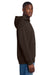 District DT6150 Mens V.I.T. Fleece Hooded Sweatshirt Hoodie Dark Chocolate Brown Model Side