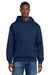 District DT6150 Mens V.I.T. Fleece Hooded Sweatshirt Hoodie Dark Royal Blue Model Front