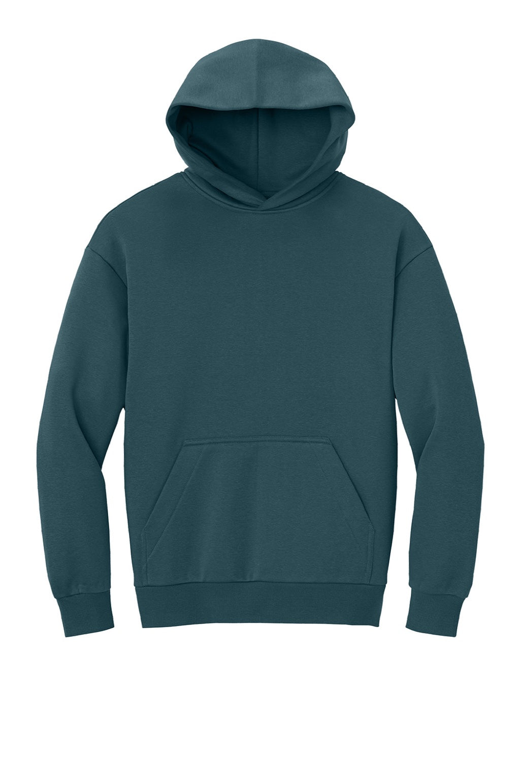 District DT6150 Mens V.I.T. Fleece Hooded Sweatshirt Hoodie Deep Cyan Blue Flat Front