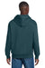 District DT6150 Mens V.I.T. Fleece Hooded Sweatshirt Hoodie Deep Cyan Blue Model Back