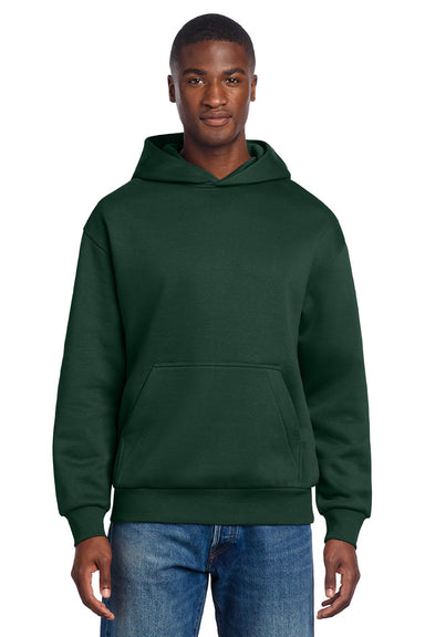 District DT6150 Mens V.I.T. Fleece Hooded Sweatshirt Hoodie Forest Green Model Front