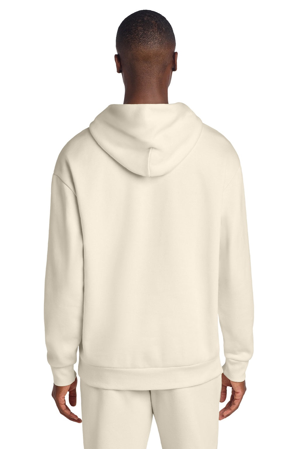 District DT6150 Mens V.I.T. Fleece Hooded Sweatshirt Hoodie Griege Model Back