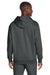 District DT6150 Mens V.I.T. Fleece Hooded Sweatshirt Hoodie Heather Charcoal Grey Model Back