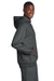District DT6150 Mens V.I.T. Fleece Hooded Sweatshirt Hoodie Heather Charcoal Grey Model Side