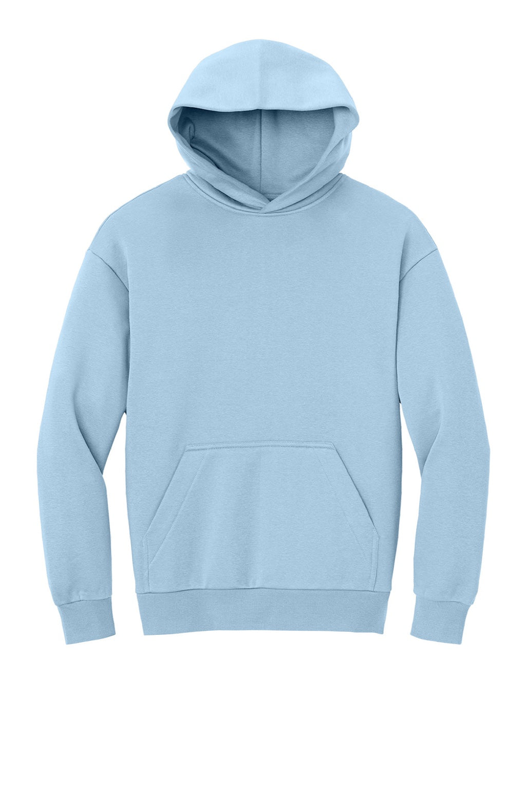 District DT6150 Mens V.I.T. Fleece Hooded Sweatshirt Hoodie Ice Blue Flat Front