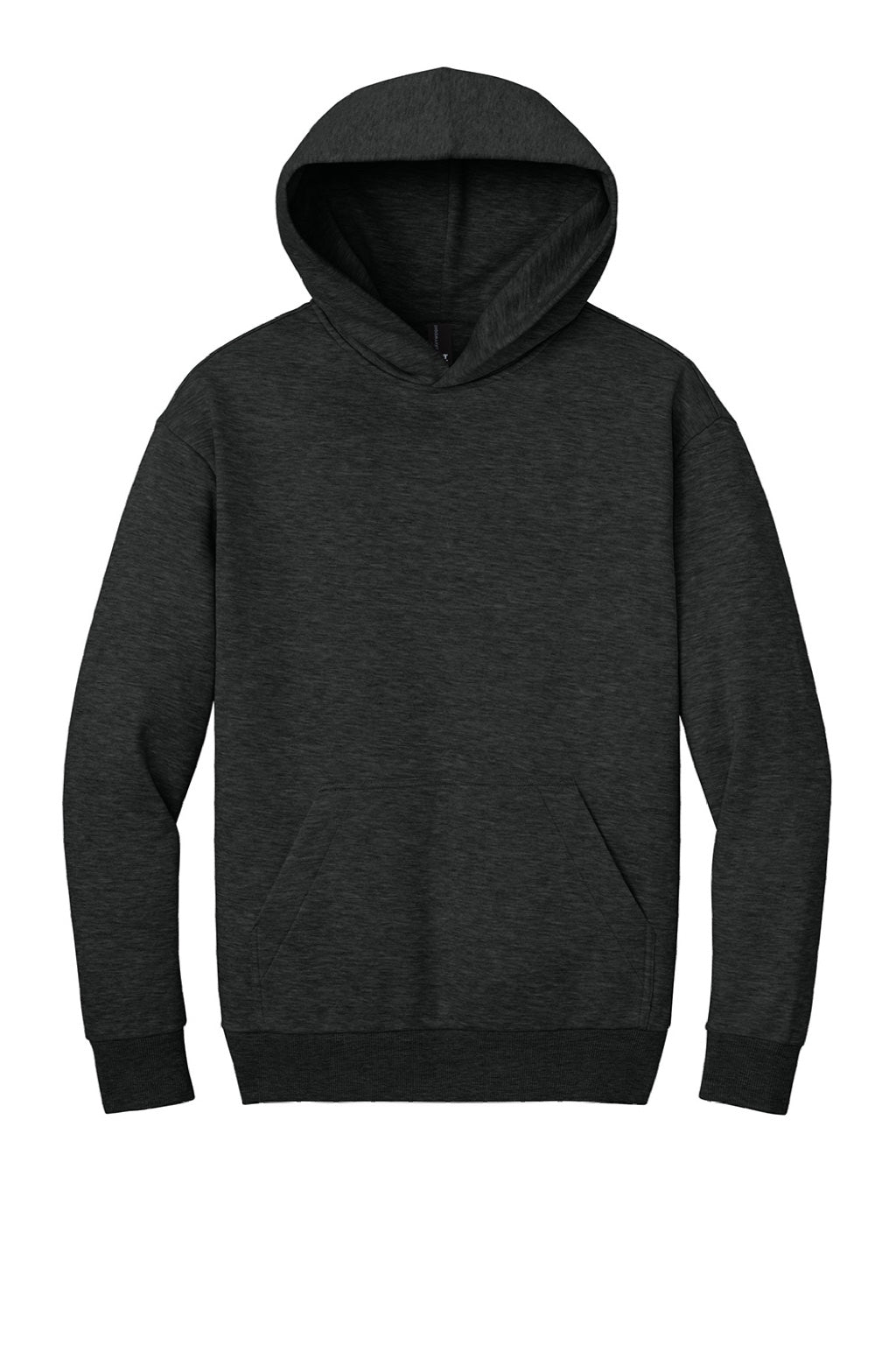 District DT6150 Mens V.I.T. Fleece Hooded Sweatshirt Hoodie Heather Jet Black Flat Front