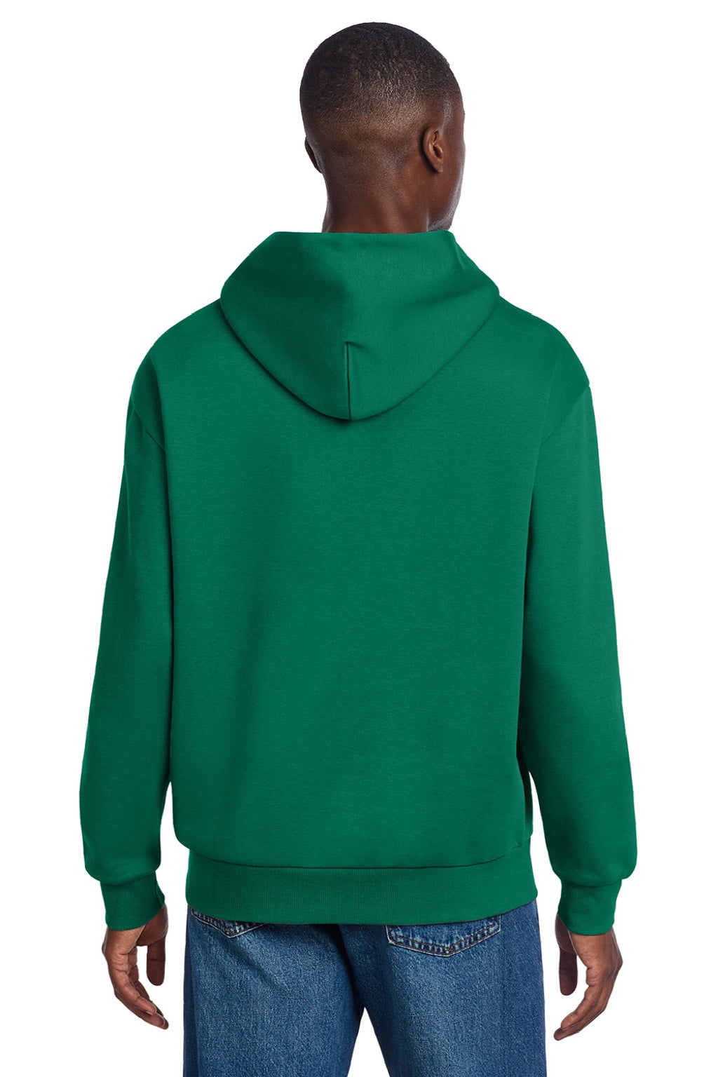 District DT6150 Mens V.I.T. Fleece Hooded Sweatshirt Hoodie Jewel Green Model Back