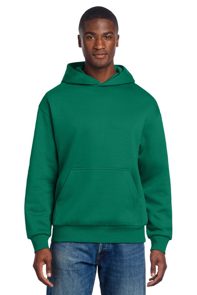 District DT6150 Mens V.I.T. Fleece Hooded Sweatshirt Hoodie Jewel Green Model Front