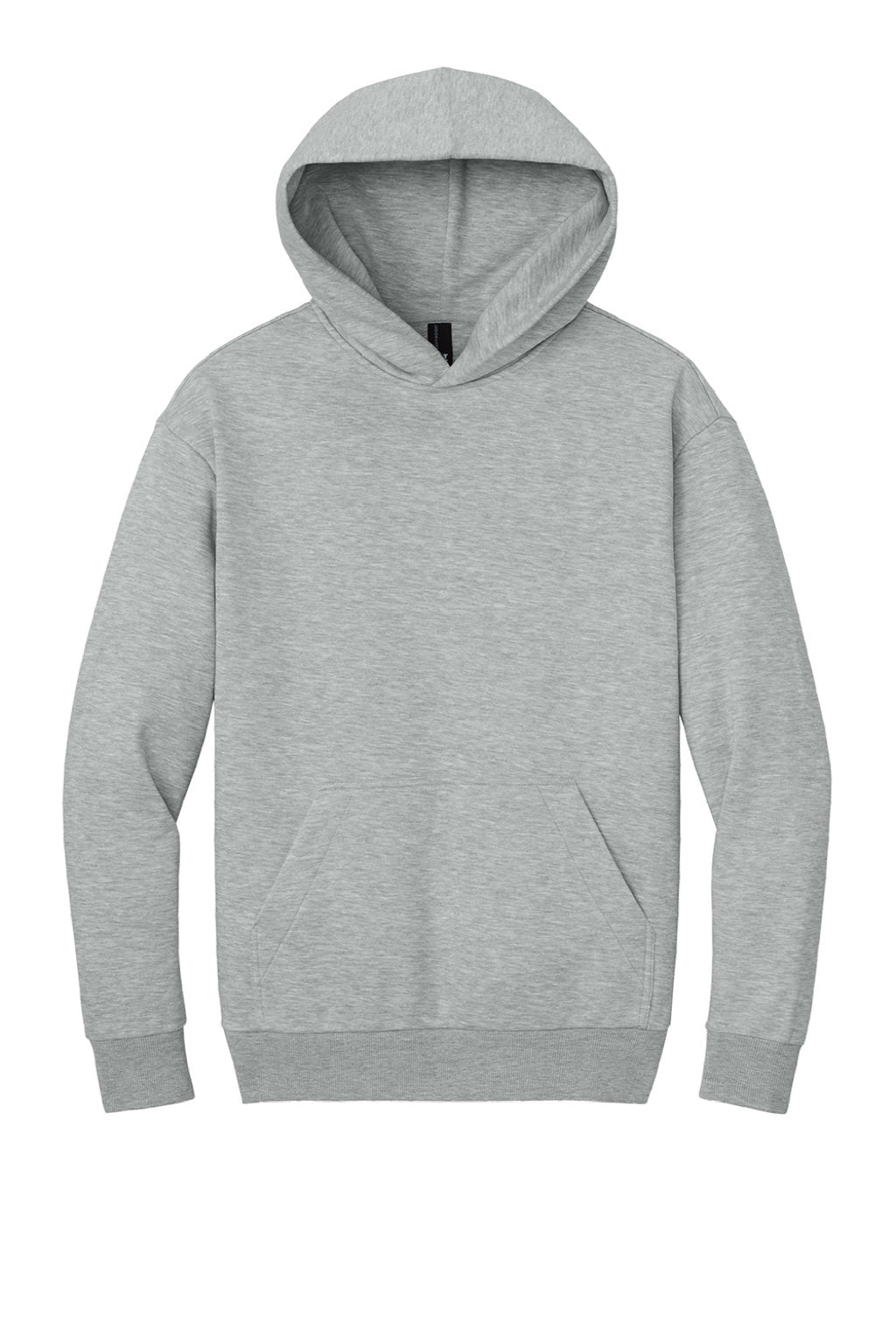 District DT6150 Mens V.I.T. Fleece Hooded Sweatshirt Hoodie Heather Light Grey Flat Front