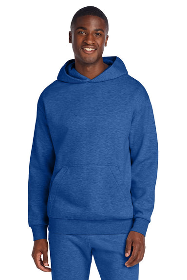 District DT6150 Mens V.I.T. Fleece Hooded Sweatshirt Hoodie Royal Blue Frost Model Front
