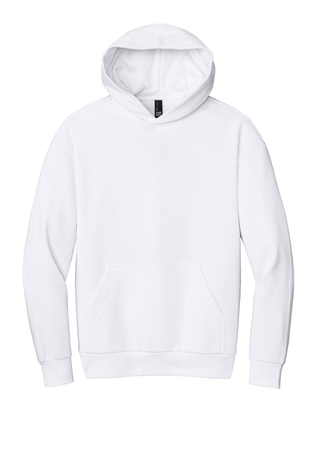District DT6150 Mens V.I.T. Fleece Hooded Sweatshirt Hoodie White Flat Front