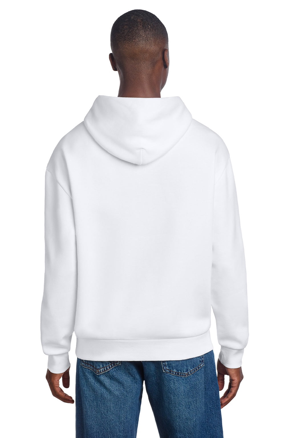 District DT6150 Mens V.I.T. Fleece Hooded Sweatshirt Hoodie White Model Back