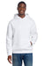 District DT6150 Mens V.I.T. Fleece Hooded Sweatshirt Hoodie White Model Front