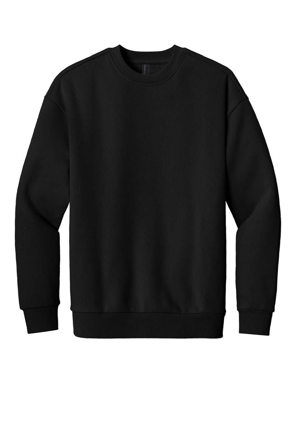 District DT6154 Mens V.I.T. Fleece Crewneck Sweatshirt Black Flat Front