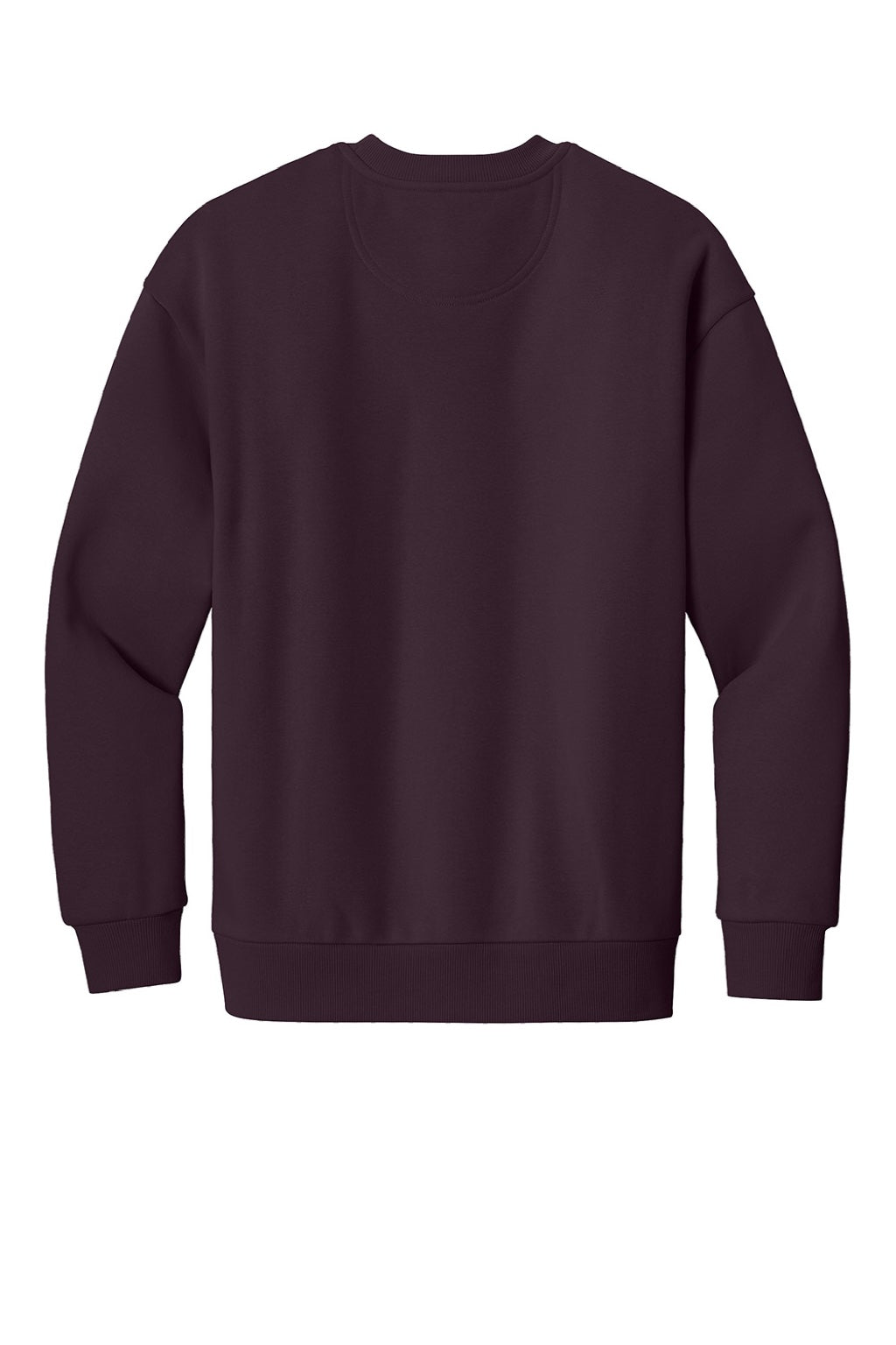 District DT6154 Mens V.I.T. Fleece Crewneck Sweatshirt Bordeaux Flat Back