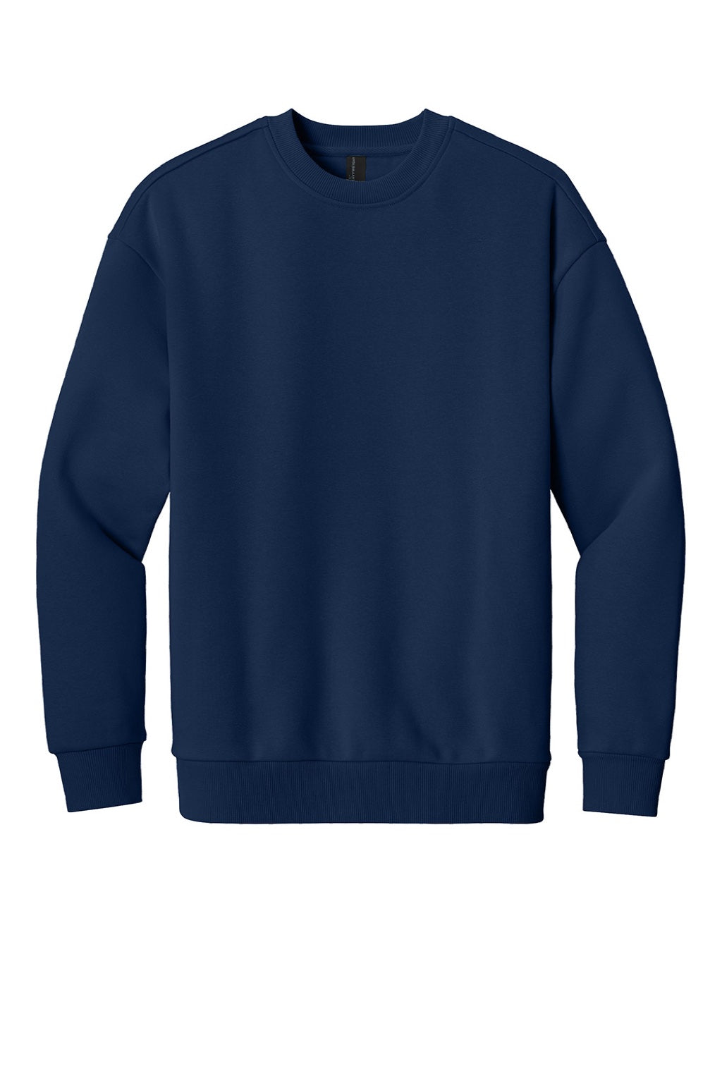 District DT6154 Mens V.I.T. Fleece Crewneck Sweatshirt Dark Royal Blue Flat Front