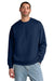 District DT6154 Mens V.I.T. Fleece Crewneck Sweatshirt Dark Royal Blue Model Front